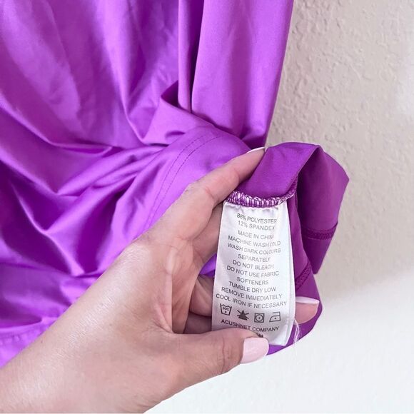 FootJoy FJ Men's Golf Polo Shirt Size M Short Sleeve Logo Purple - Picture 4 of 7